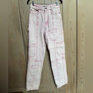 Light Pink Straight-Leg Carpenter Jeans